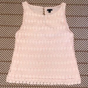 Ann Taylor Lace Tank Top - Soft Pink